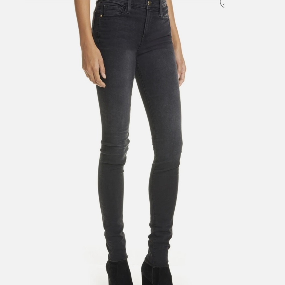 Frame Denim Forever Karlie Skinny Jeans, Washed Black
